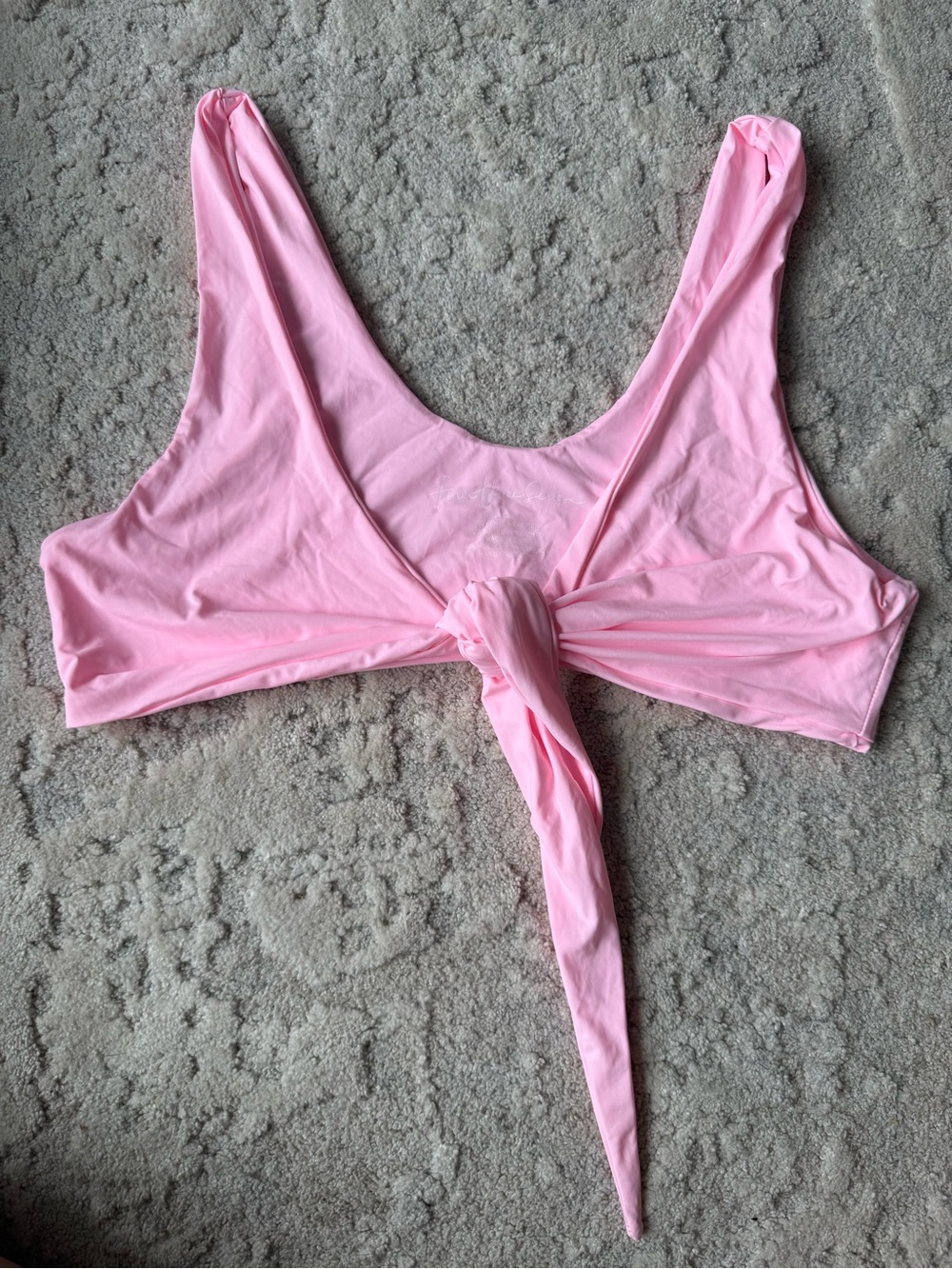 Women’s Pink Tie-Front Bikini Top